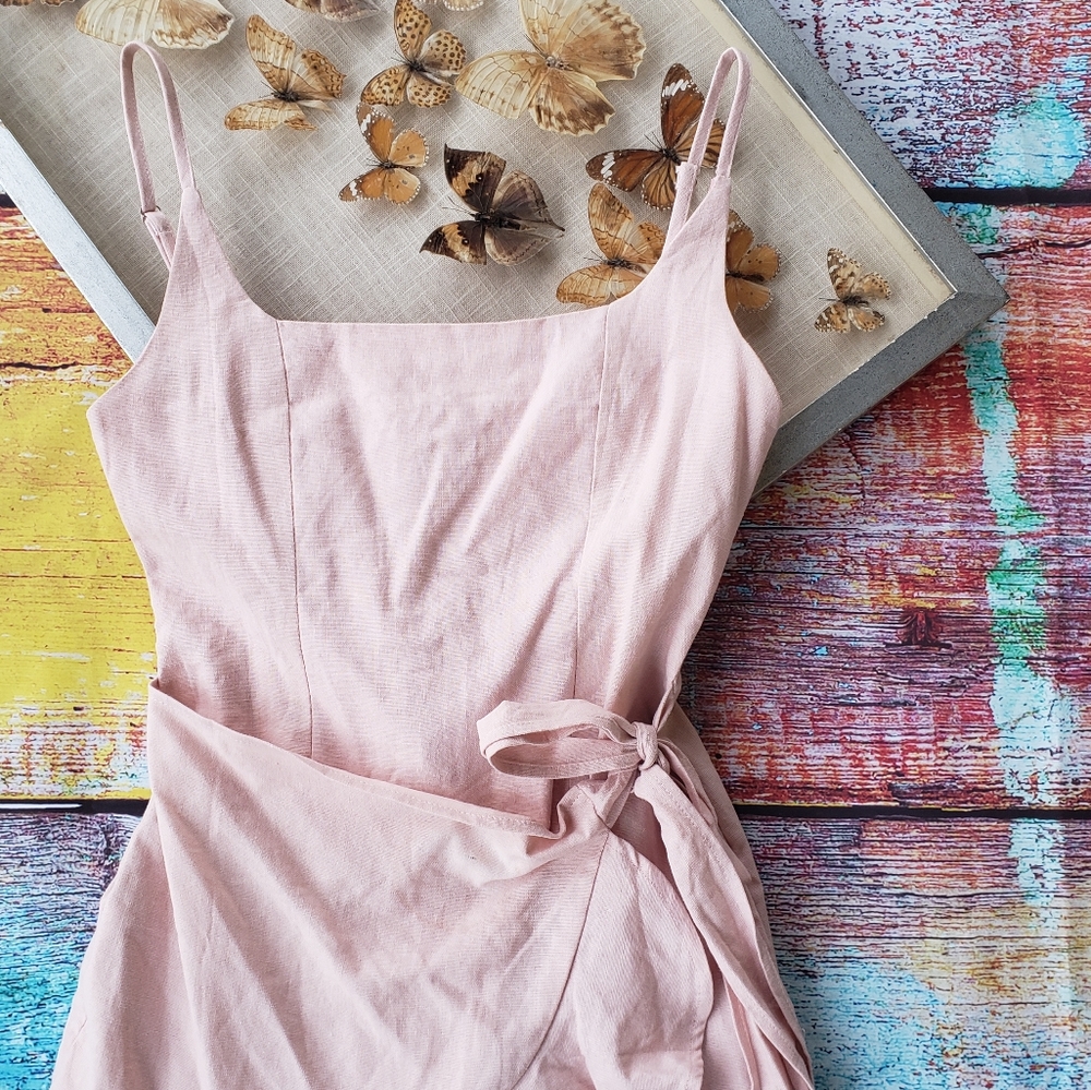 Princess Polly Blush Cottage Hill Wrap Mini Dress - Picture 8 of 14
